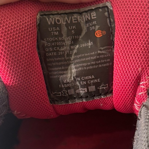 WOLVERINE Women's Nimble Steel Toe Steel Plate Athletic Shoe Grey/Pink 7M - Picture 6 of 6